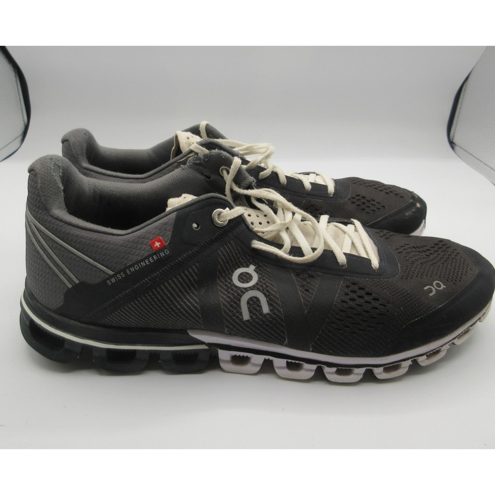 On Running Shoes Womens Size 8.5 Black Gray CloudTec Swiss Engineering Lace Up